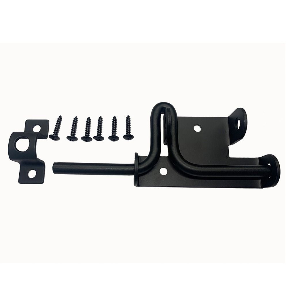 Heavy Duty Door Slide Bolt Lock Solid Construction Black Door Lock Reinforced Rust-resistant Garden Gate Guardrail Fence Lock