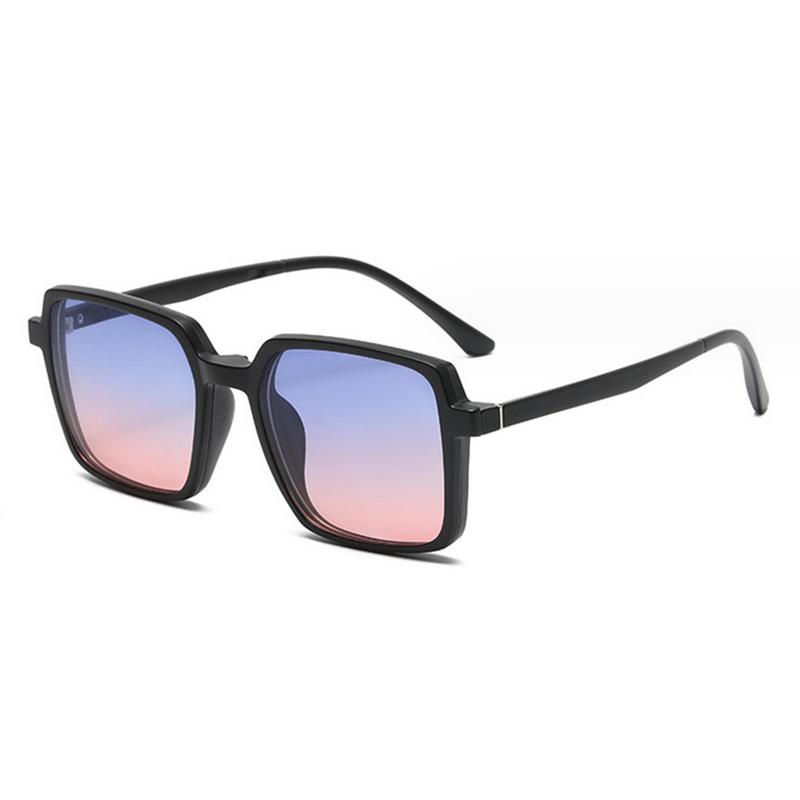 9506 New Retro Set Of Sunglasses Men Big Square Magnetic Clip Sun Glasses TR Frame Prescriptio -0.5 -1.0 -2 to -6