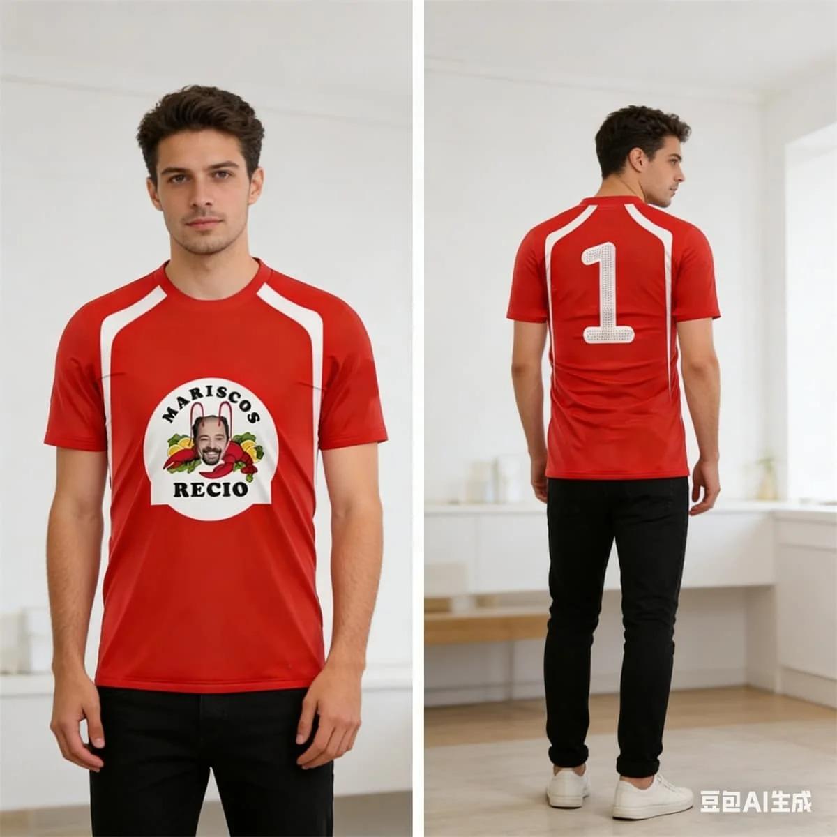 

Men s Sports Breathable Quick-drying Mariscos Recio Jersey T-shirt Gift Humor Seafood Shrimp Football AMADOR Christmas Beachwear 4XL