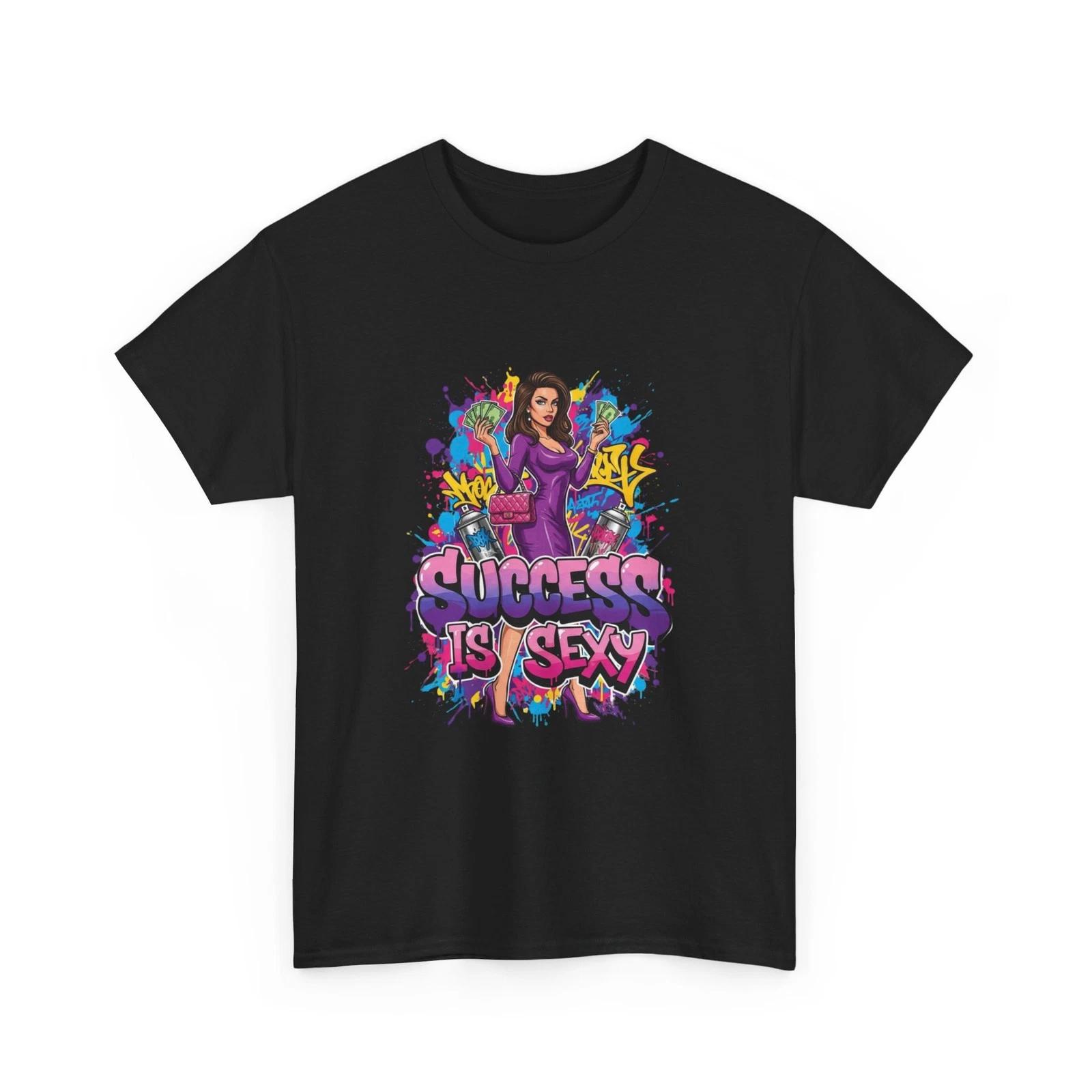 Success Is Sexy tee | Graphic Motivational Shirt, Retro Graffiti Design, Cotton L