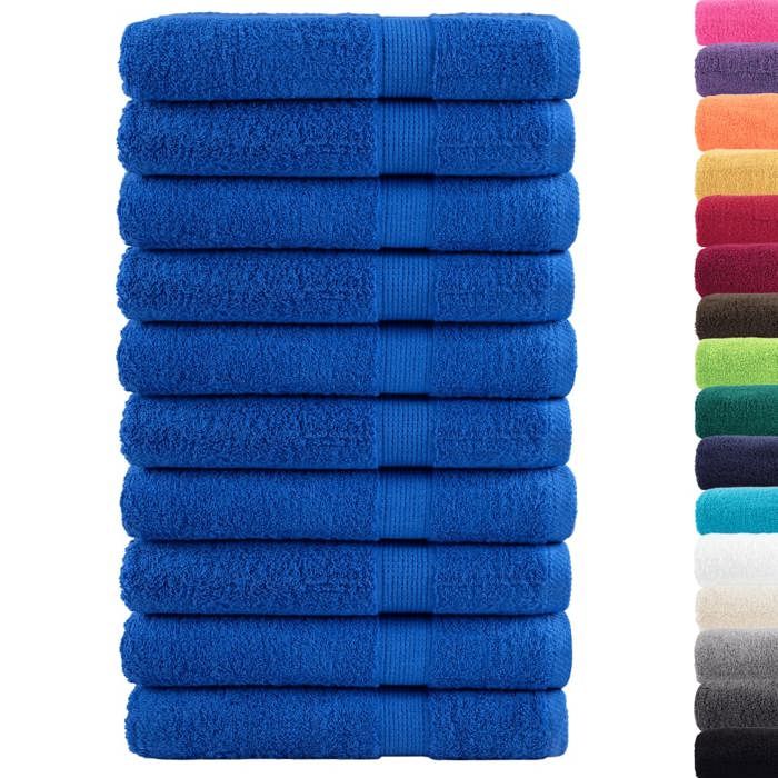 VidaXL Serviettes de Qualité Supérieure 10 pcs, Serviettes de Douche, Draps de Bain, Serviettes d'Invité de Toilette, Bleu 137199
