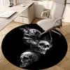 Skull Gothic  Circular Rug Office Decorative Carpet For Living Room Bedroom Door Mat Floor Rug Computer Chair Area Rug Viking Theme Decor