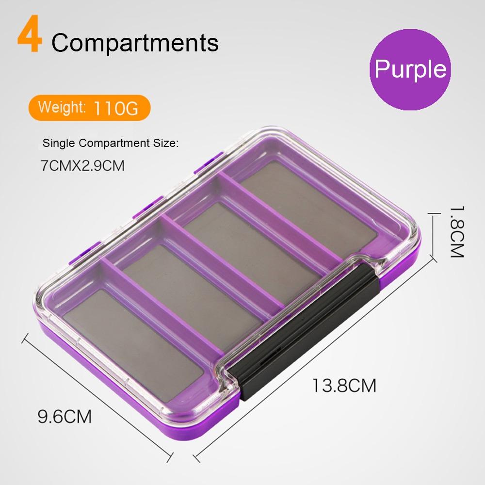 Plastic Magnetic Fishing Tackle Box 4/8/12 Compartments Portable Fishing Lure Bait Box Fishing Accessories