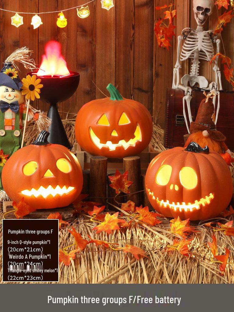 Luminous Halloween Pumpkin Lantern Decoration - Large Outdoor Display for Shopping Malls and Events