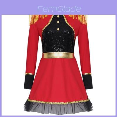 Lion Tamer Costume For Women With Sequin Dress And Shoulder Epaulets For Halloween Cosplay