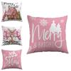 Christmas Snowman Polyester Cushion Cover For Living Room Decor