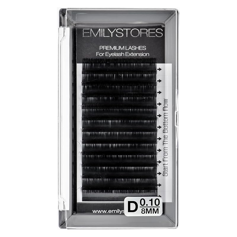 Eyelash Extensions 0.10mm Thickness D Curl Length 8-14mm Volume Individual eyelashes Natural-Looking Mixed Size For Lash Extension (0.10,D,Mixed 8MM