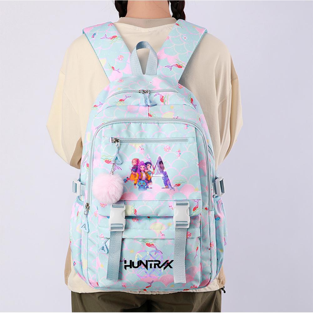 26 English Letters Printed Backpack Large Capacity Bookbag Student Boy Girl Schoolbag Outdoor Large Capacity Waterproof Sports Laptop Travel Bag