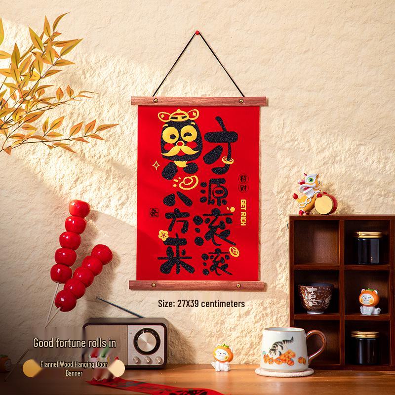 Chinese New Year Decor: Knot Pendants, Couplets, Fu Character Ornaments for Indoor Festivities and Living Room Atmosphere