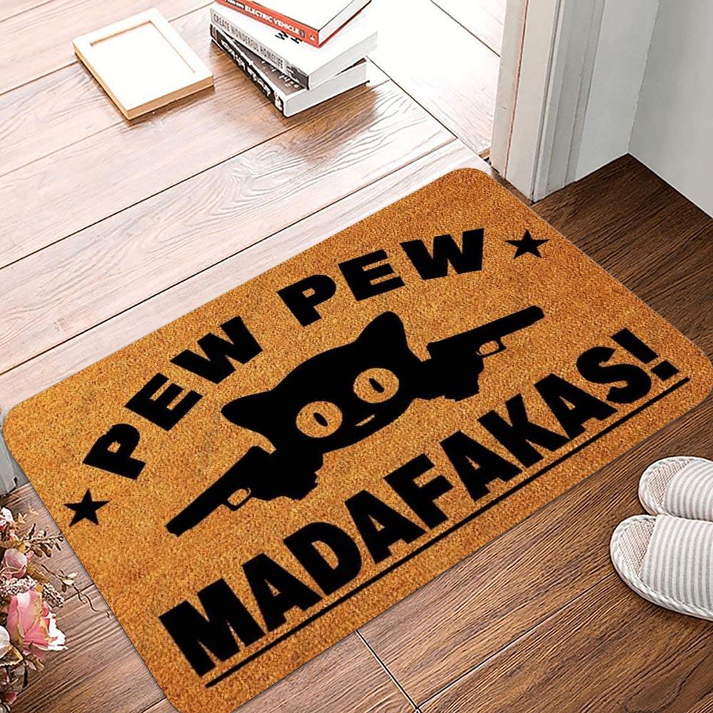 MADAFAKAS Carpet Pattern Mat Outdoor Non-slip Easy To Clean Cat Rug Resistant Doormat Washroom Entrance Decor Washable Carpet