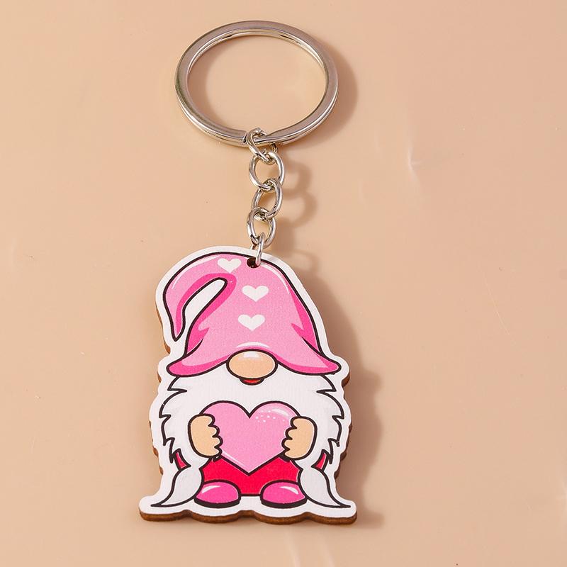Romantic Wood Keychain Charms Love Heart Lip Keyrings Pendants for Women Girls Handbag Decor DIY Valentine's Day Key Chain Gifts