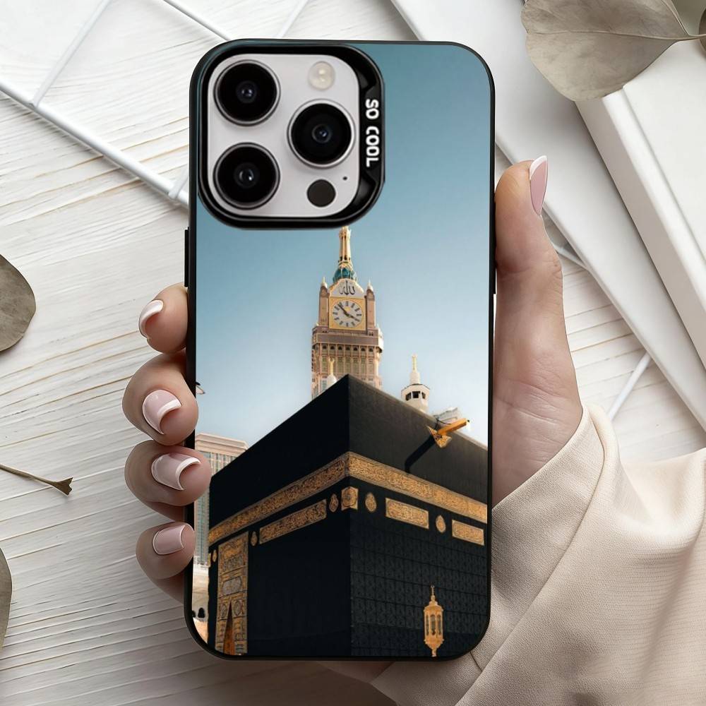 M-Moslem and K-kaaba  Phone Case For iPhone17,16,15,14,13,12,11 Plus,Pro Max Candy Silver Plated Inside Cover
