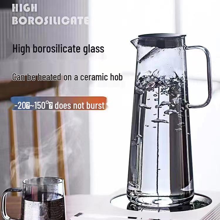 Amber High-Capacity Glass Pitcher Set for Cold Beverages