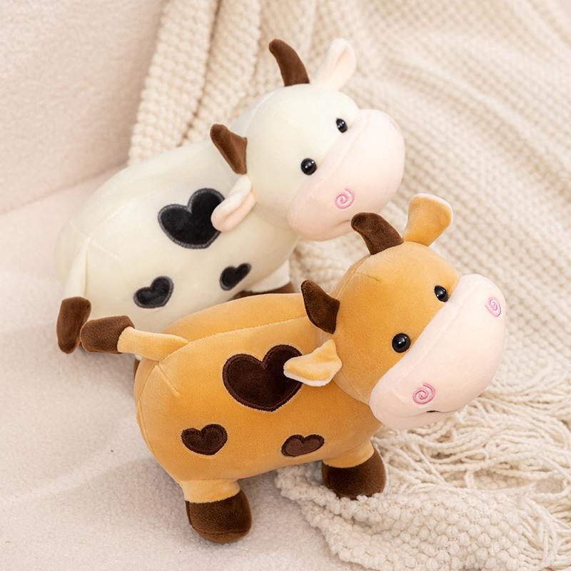 Cartoon Cattle Plush Doll Super Cute Cow Stuffed Toys Kawaii Room Decoration Baby Children Sleep Hug Pillow Sweet Gift For Girls