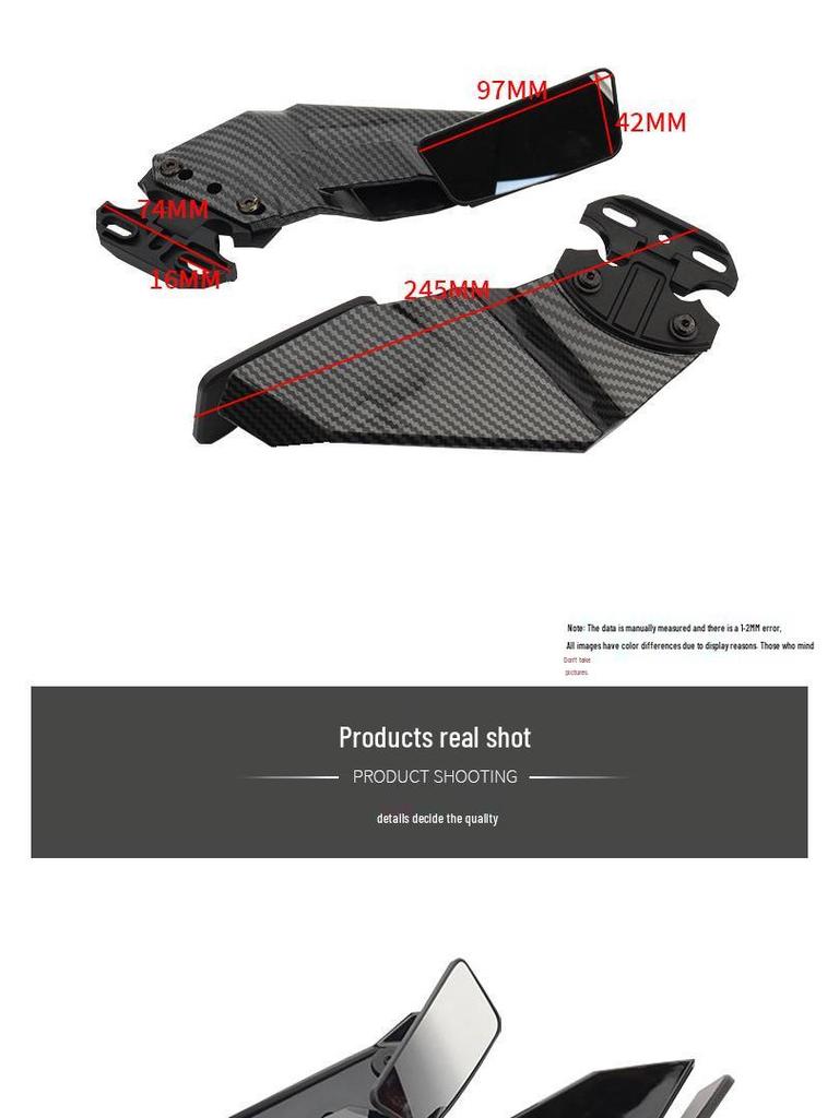 Yibai Ke Wind Deflector Rearview Mirror for Honda/Kymco CBR650R, 500R, 400R, 321RR
