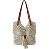 Large Capacity Single Shoulder Cotton Thread Woven Bag, Women's Hollow Mesh Tote Bag, Beach Vacation Beach Bag