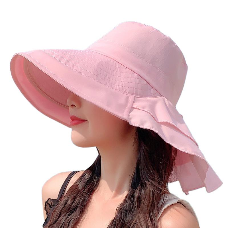 New Hat Women's Summer Neck Protection Sun Protection Sun Hat Travel Big Edge Bucket Hat Outdoor Cycling Sun Hat