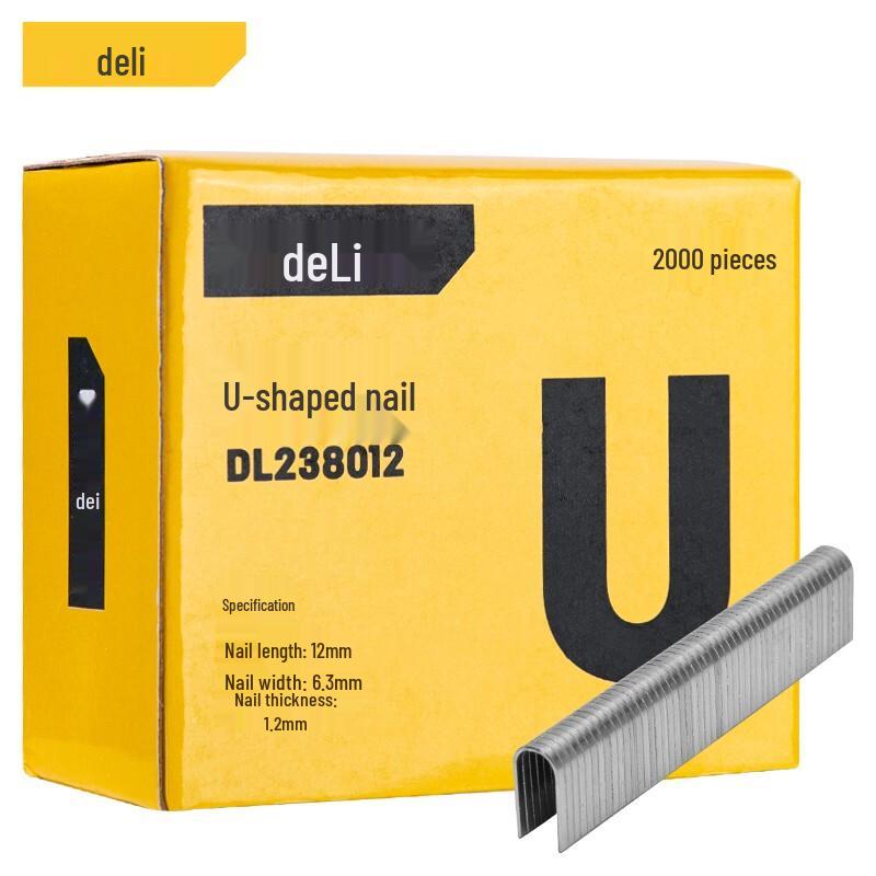 Deli Heavy-Duty U-Shaped Staple Gun with Staples