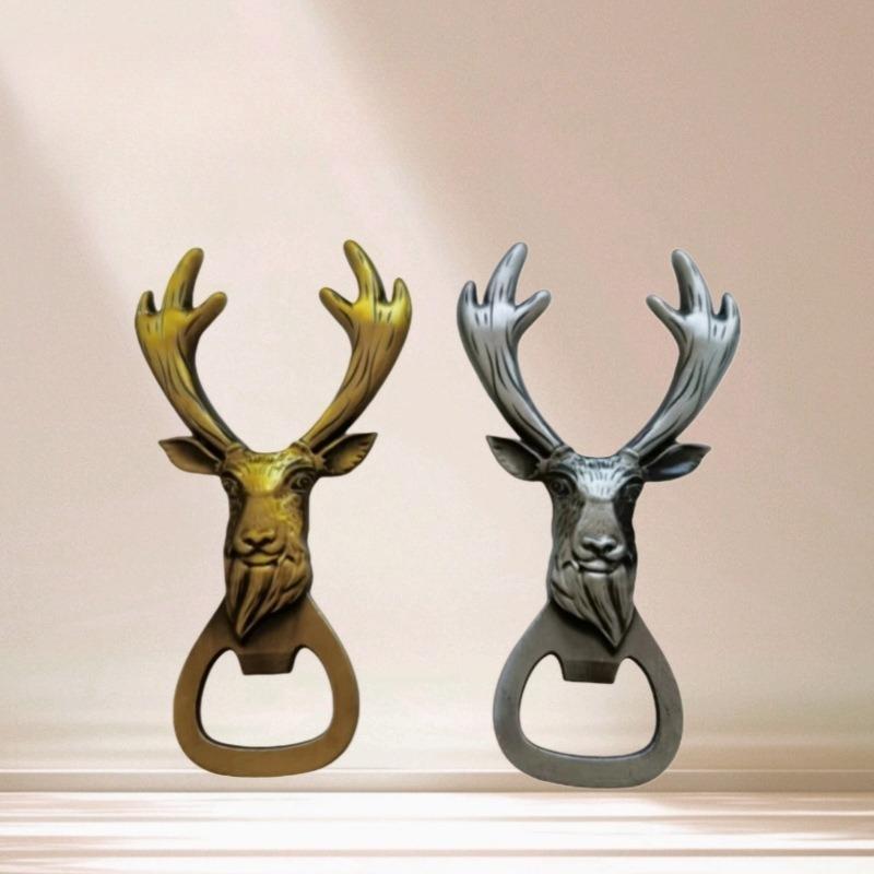 Flaschenöffner aus Zinklegierung Weihnachts-Hirschkopf-Form Alte Handwerkskunst zum Öffnen von Flaschenkorken Heimdekoration Weihnachtsgeschenke