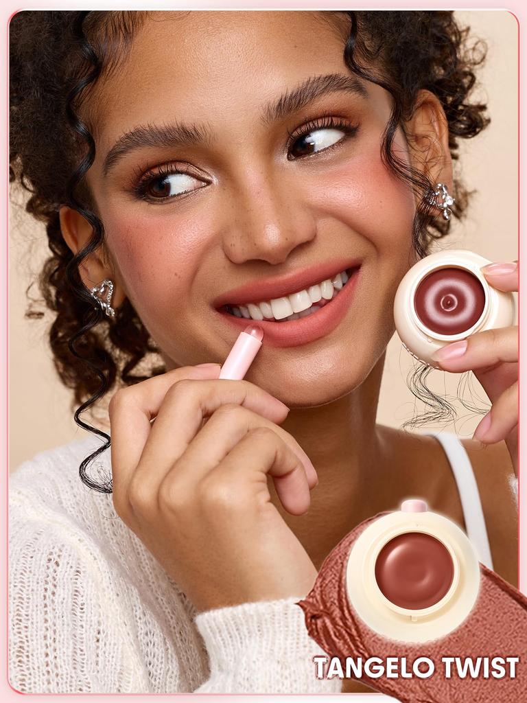 Sheglam Bounce Putty Pocket Lip Pot Velvet Matte Lip Gloss High Color Payoff Lip Stain with Brush Tangelo Twist -