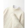 Men's Pure Wool Thick Cable Knit Sweater - Round Neck Solid Color for Autumn and Winter