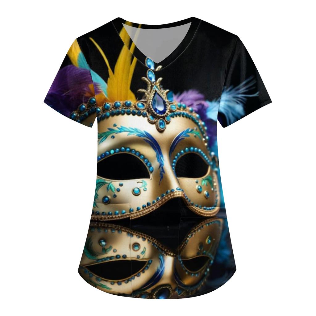 Damen-Karnevals-Outfit, Party-Maskenmuster, Pflege-Top