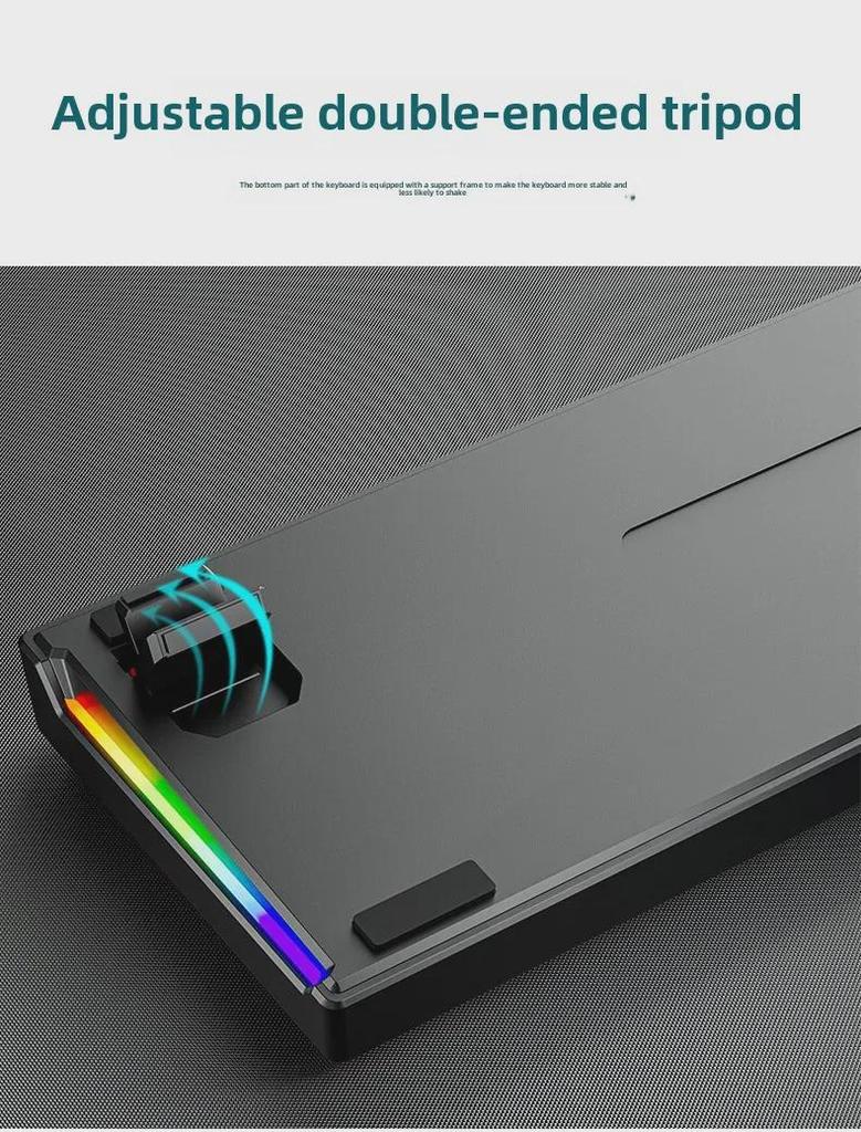 K620 Wired & Bluetooth RGB Gaming Mechanical Keyboard, Hot-Swappable, Blue Switch, Type-C
