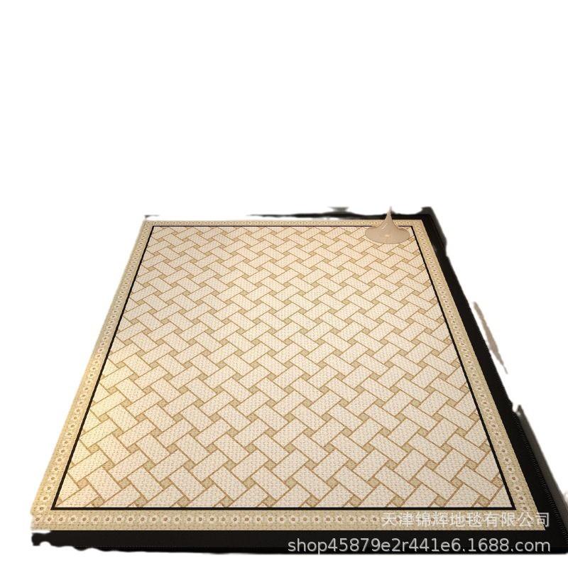 Simple Checkerboard Circle Velvet Carpet Entry Porch Floor Mat, Advanced Sense, Dirt-Resistant And Easy To Take Care Of, Wear-Resistant