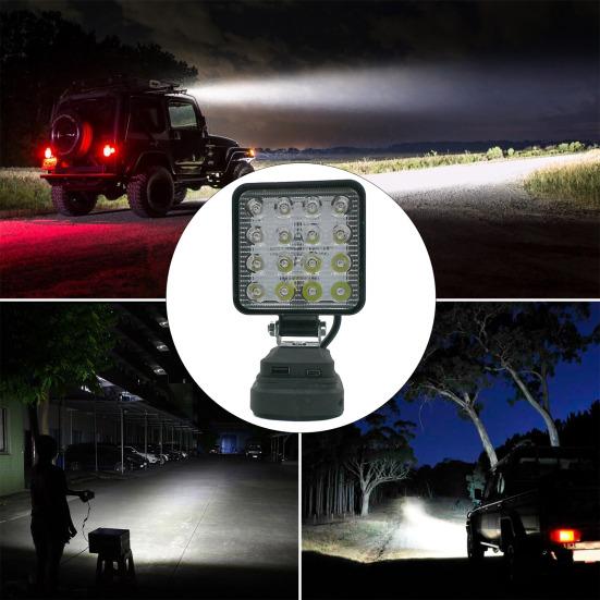 Portable Cordless Work Light, Multi-Angle Adjustable Waterproof Lamp with 16 LEDs, High Brightness Mini Emergency Light for Outdoor Camping