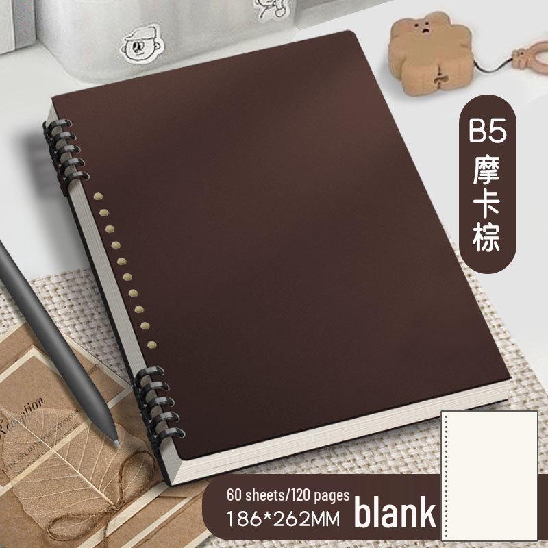 Retro B5 Top-Flip Detachable Ring Binder Notebook - Hand-Friendly Design