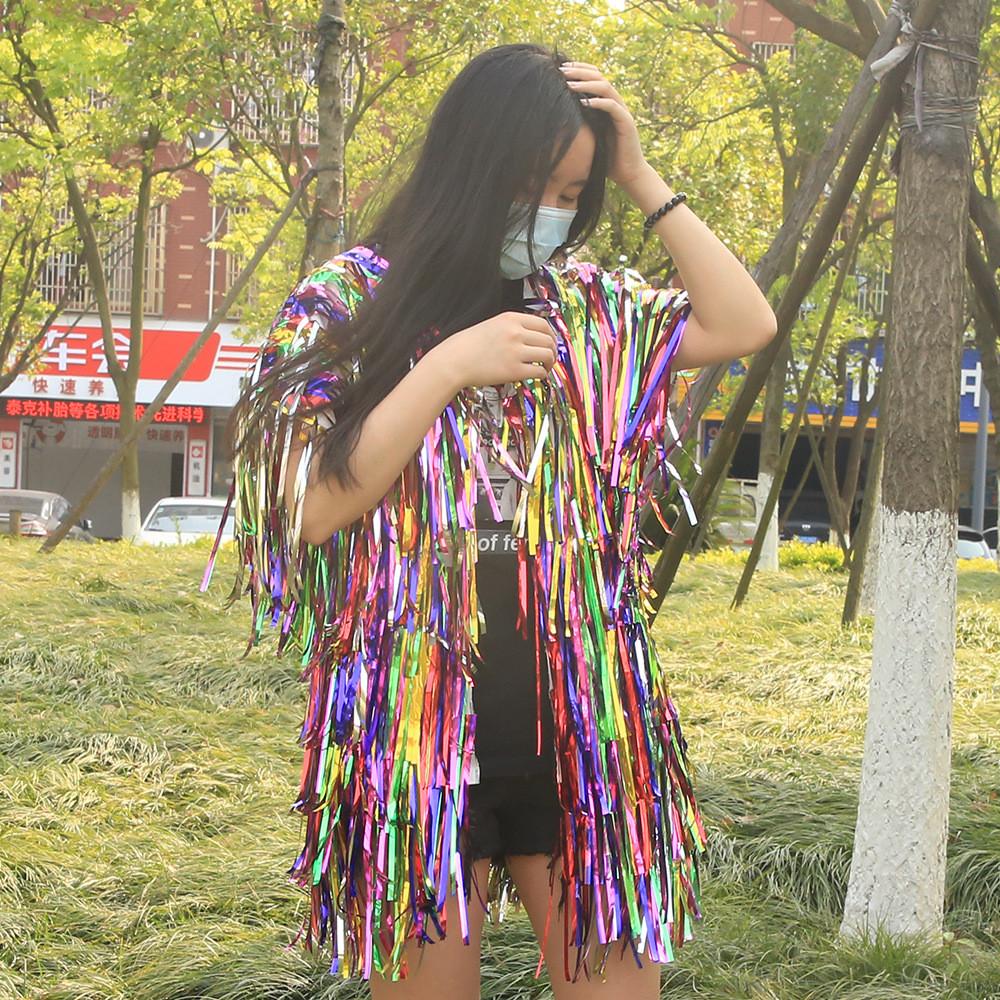 

И Веселая Красочная Дождевая Куртка с Длинным Рукавом с Палитрой Макарон для Украшения Мероприятий Short Sleeve Rain Coat