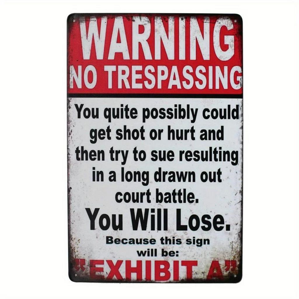 No Trespassing Plaque Metal Tin Signs Wall Decoration Vintage Art Posters Iron Painting for Man Cave Home Cafe Garden Club Bar