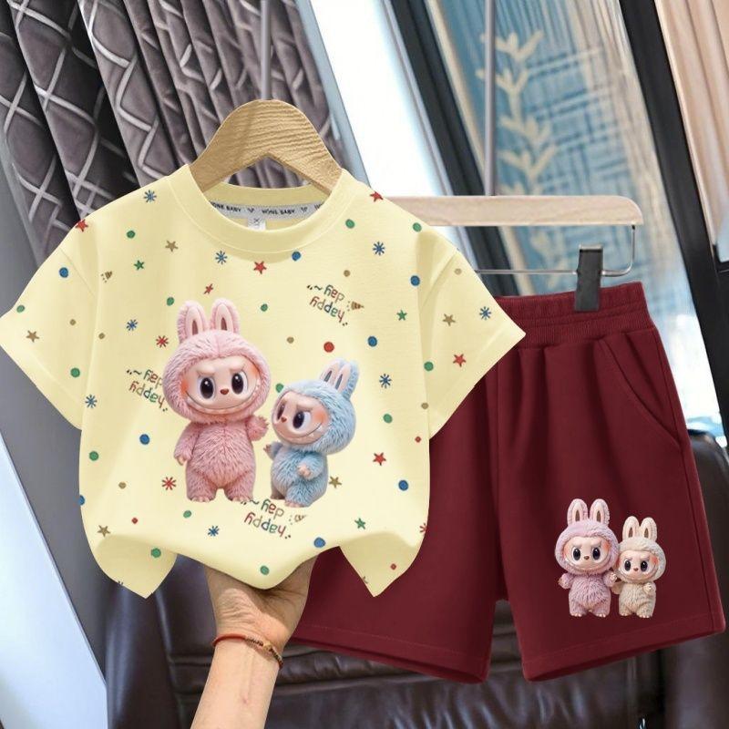 Cute Cartoon Set for Summer Children's Fashion Two-piece Set