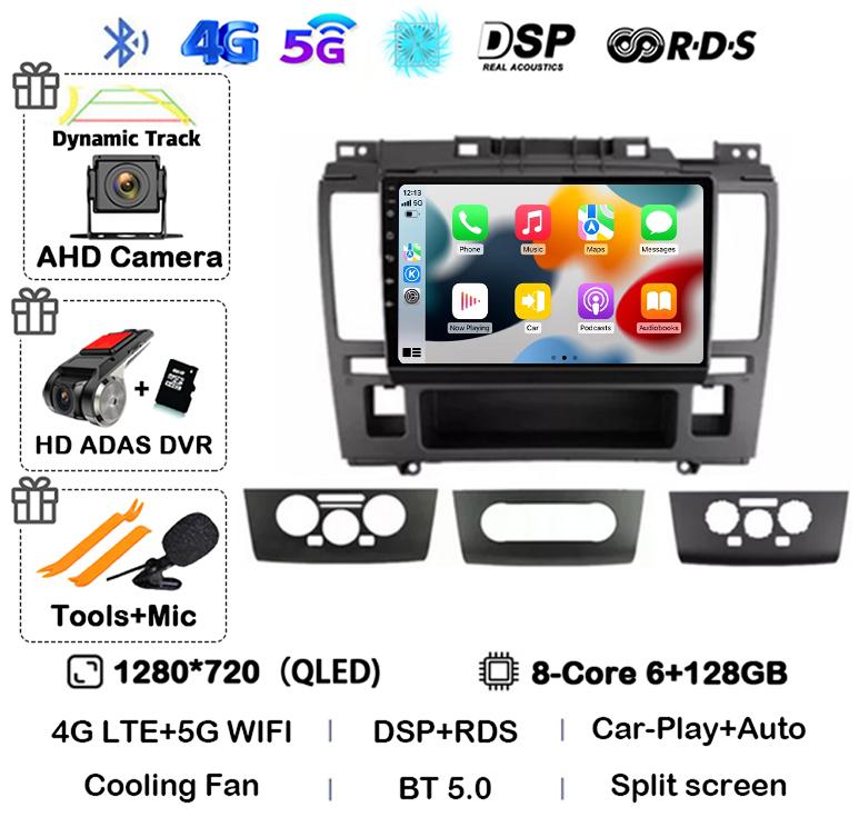 Android 14 Wireless Carplay+Auto 4G WIFI For Nissan Tiida C11 2004-2013 Car Radio GPS Multimedia Stereo Video Player Head Unit