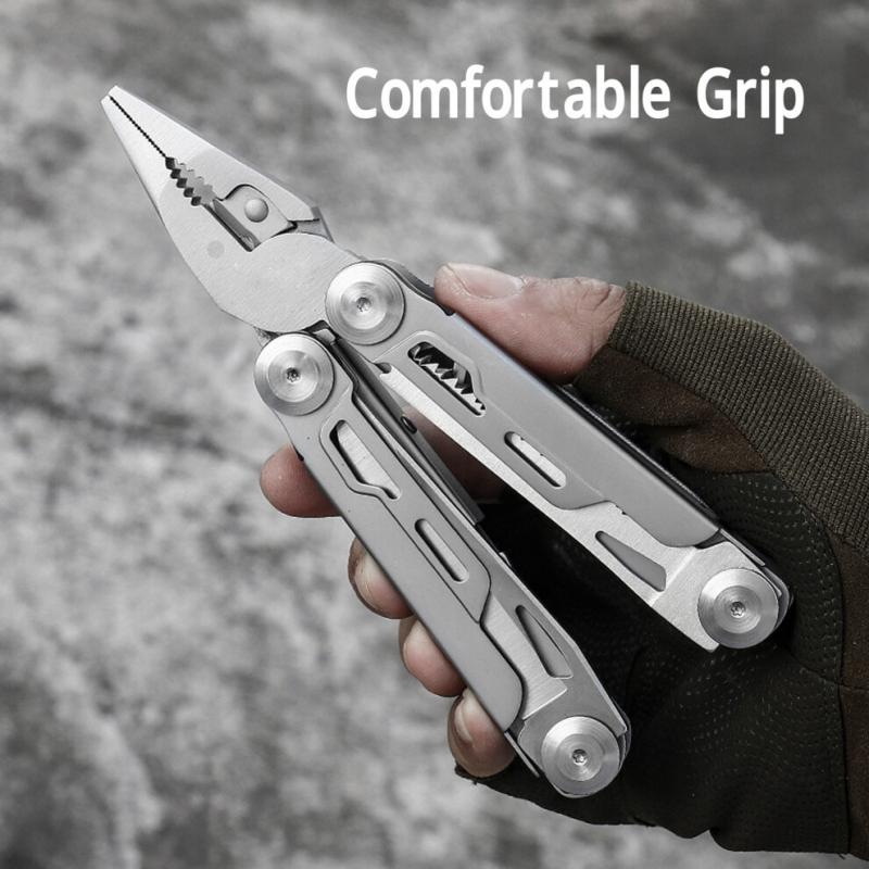 13-in-1 Edelstahl-Faltwerkzeug mit Multitool-Schlüssel, 16,5 cm