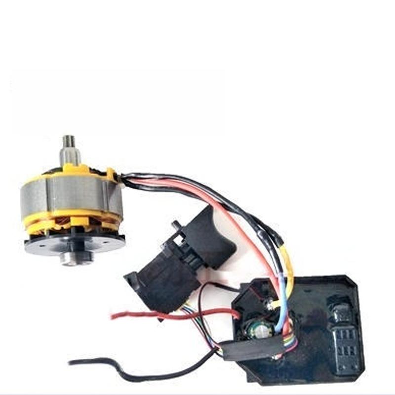For Dayi Electric Drill - 21V Brushless Motor 7-Teeth Assembly with Switch, Battery LED Sensorless Replacement Parts