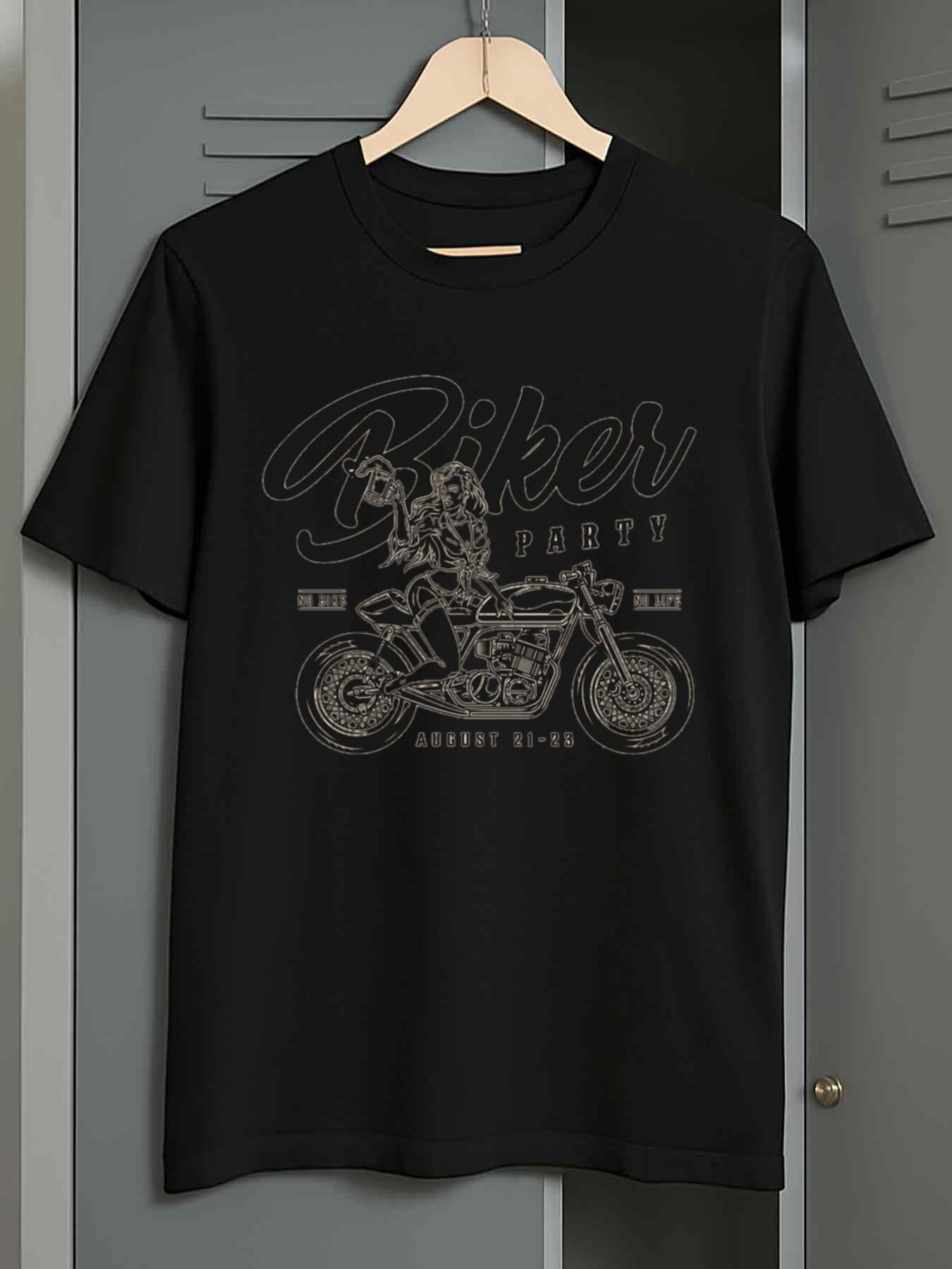 Top Pick Mens Biker Party Motorcycle Graphic TShirt S