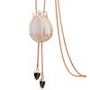 Shining Diva Fashion Neueste Kristall Opal Tulpenblume Lange Kette Anhänger Halskette für Damen