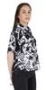 Moomaya Damen Bedrucktes Oberteil Kragenhals Knopfleiste Kurzarm Tunika