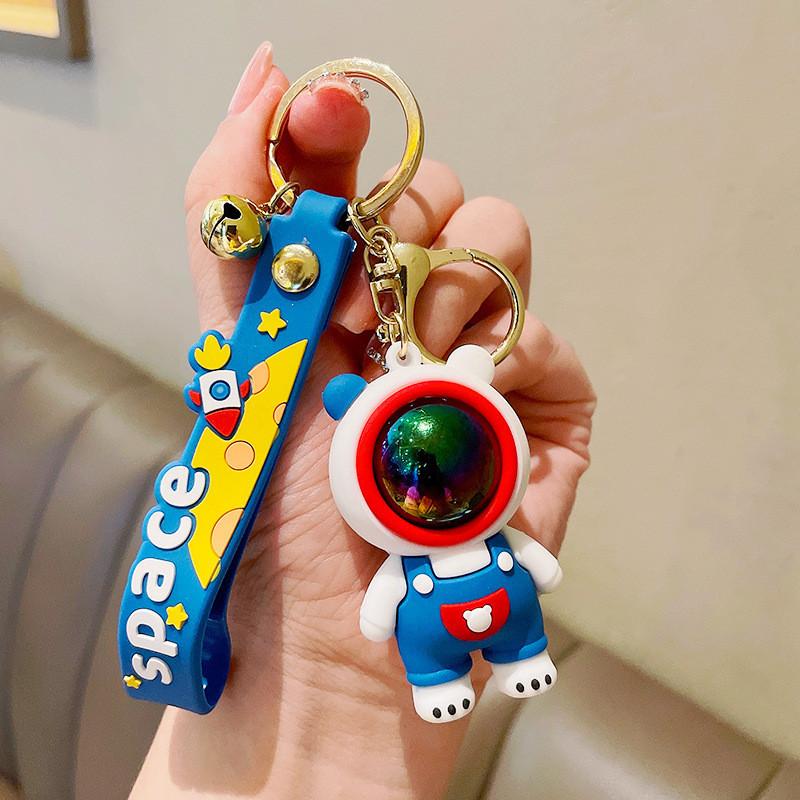 Space Charming Bear Keychain Silicone Pendant For Kids Couples Friends And