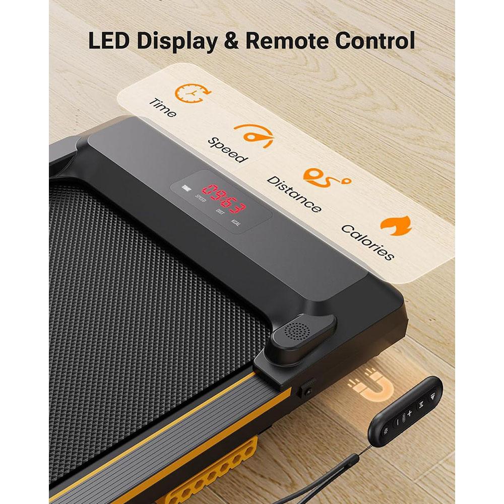 הליכון UREVO Spacewalk E1 משופץ, בולמי זעזועים כפולים, תצוגת LED ושלט רחוק, הספק מנוע 2.0 כ"ס, טווח מהירות 0.6-4 מייל לשעה