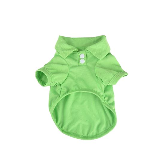 

Pet Shirt Lapel Design Sweat-absorbent Solid Color Dog Two-legged T-shirt for Summer S зелёный