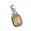 Natural Citrine Gemstone Handmade 925 Solid Sterling Silver Gift Pendant 1" T4n23