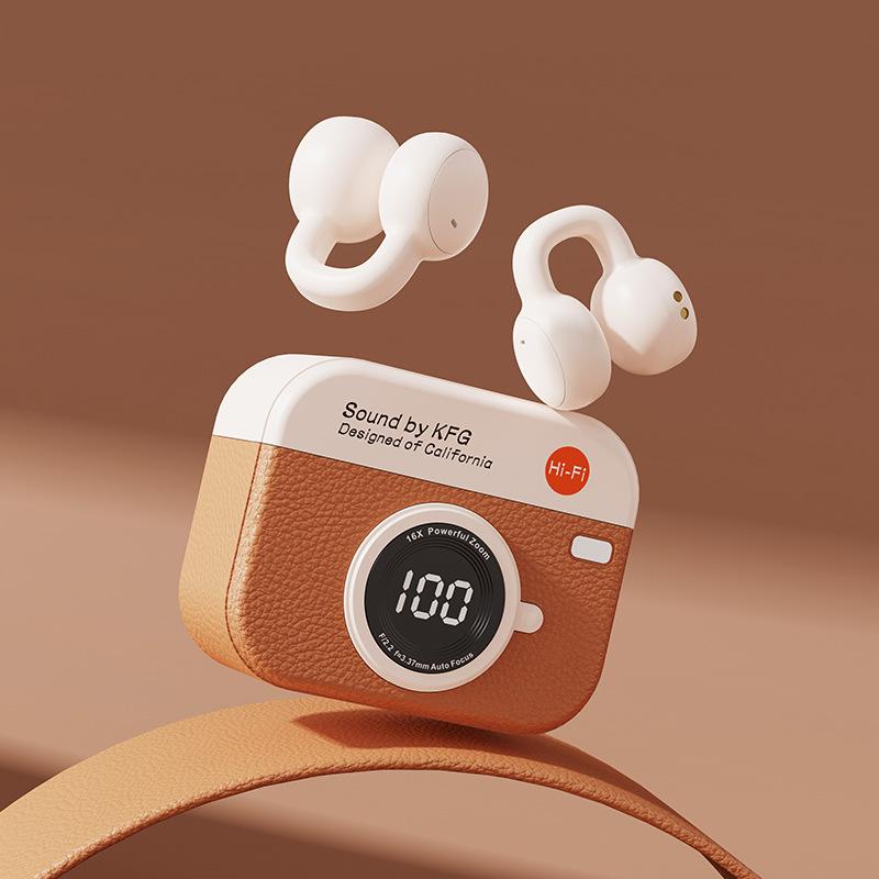 Vinyl retro camera bluetooth headset wireless high value women's student gift high sound quality