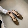 Flat-bottomed bag head, half slippers, women's outer wear 2025 spring new models, pregnant women with one foot, small fragrant lazy shoes, trendy flat