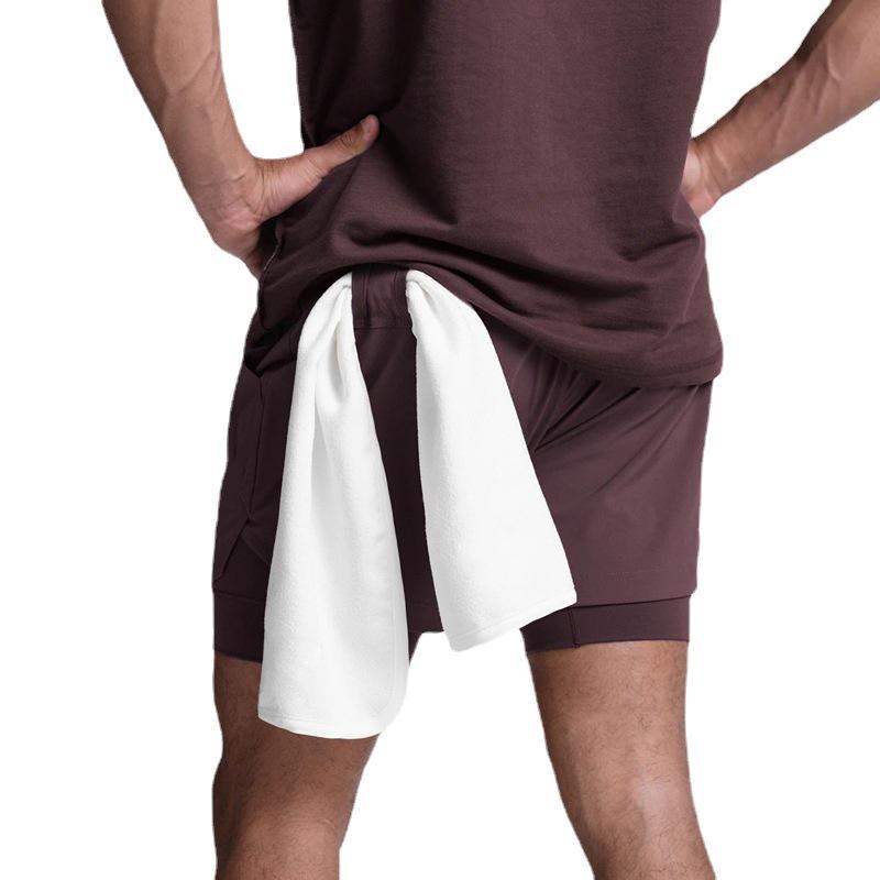 Crazy Muscle Men's Sports and Leisure Shorts Double Layered Marathon Basketball Fitness Quick Drying Shorts