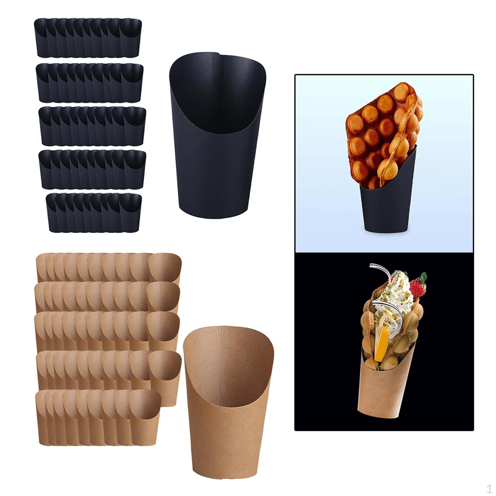 

100 штук Держатели для картофеля фри Крафт бумажные стаканчики конусы для