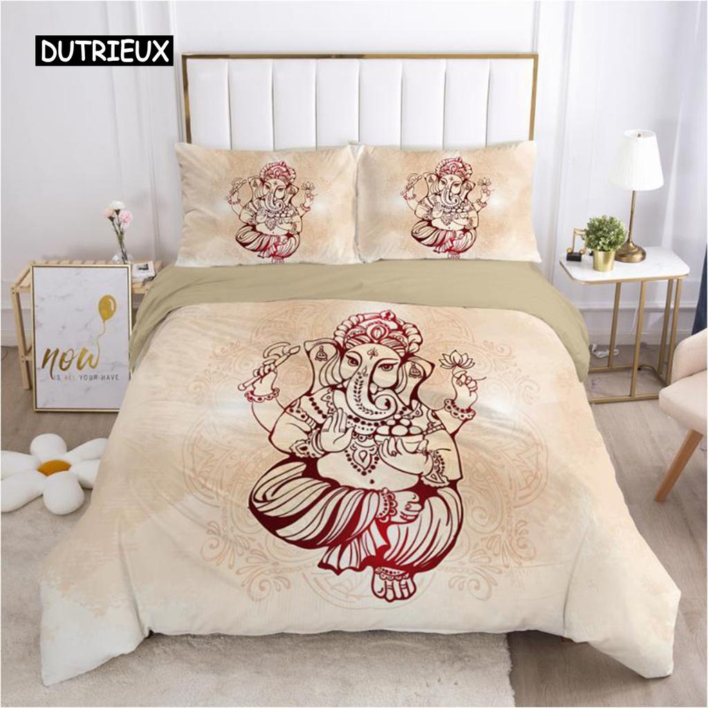 Bohemian Duvet Cover Set Bohemian Hippie Mandala Eyes Pattern Twin Bedding Set for Adults King Size Soft Polyester Quilt Cover