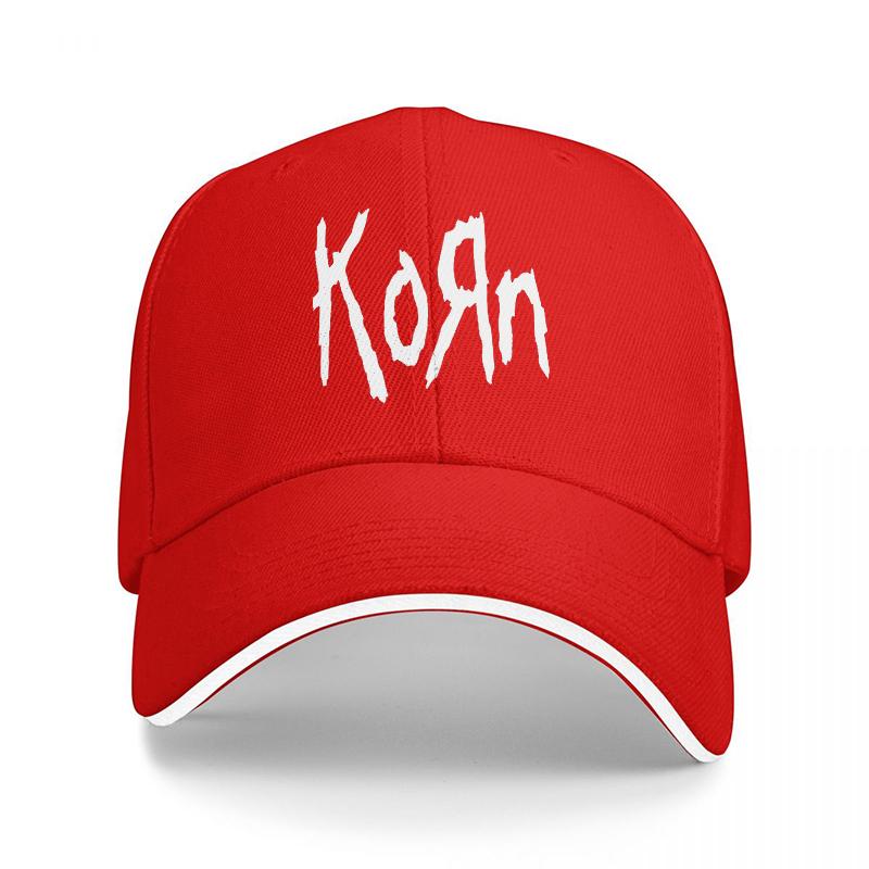 Korn Band Logo Black Baseball Cap with White Embroidered Design for Music Fans and Rock Style Enthusiasts