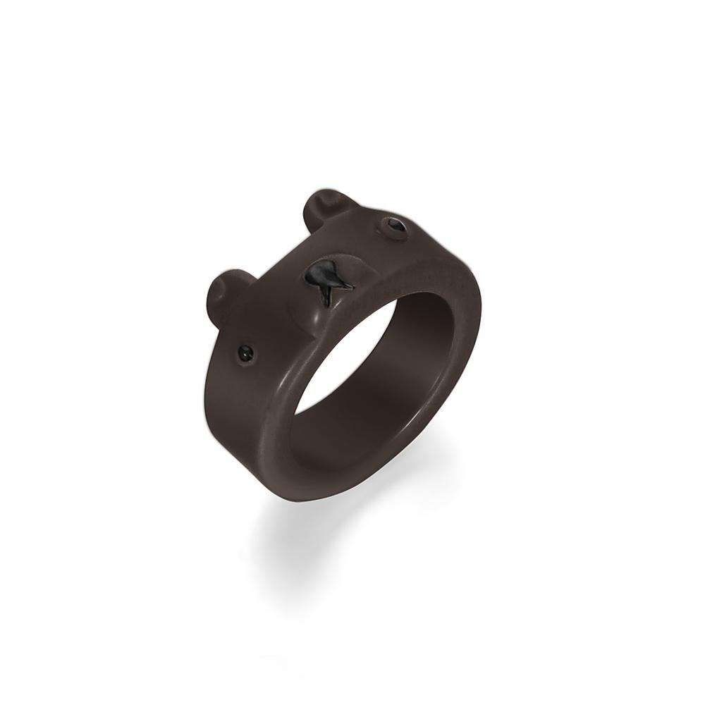

2023 Новая мода Элегантное студенческое кольцо Темперамент Прекрасное мультяшное кольцо Простое кольцо с медведем чёрный